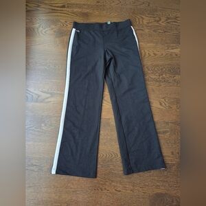 L-RL Laure Ralph Lauren  Black Athletic Pants with White Stripe Women's Sz.L